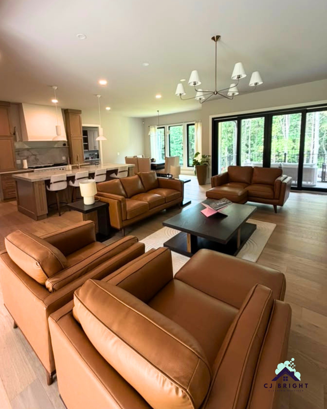Living room cleaned by CJ Bright Cleaning Service